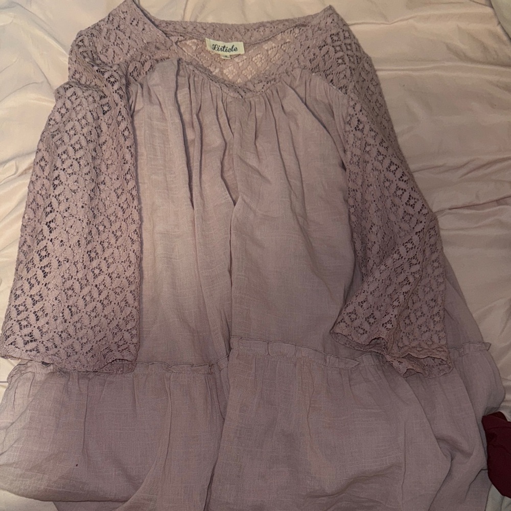 Boutique Lilac Lace Sleeve Dress BRAND NEW